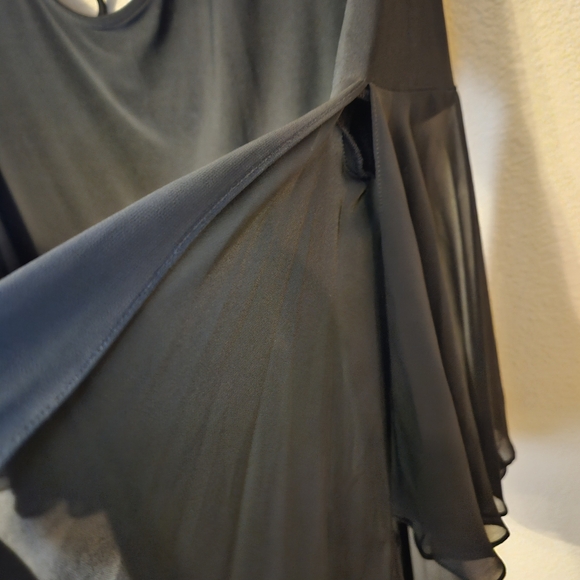 NWT MSK Womens Large Black Flared Sleeve Dress - Picture 5 of 7